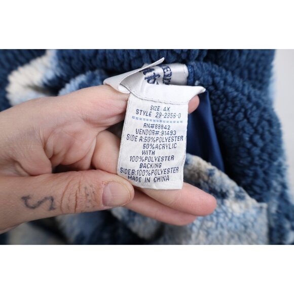 Vintage 90s Streetwear Womens 4XL Distressed Reversible Polar Bear Fleece Jacket - Picture 9 of 16